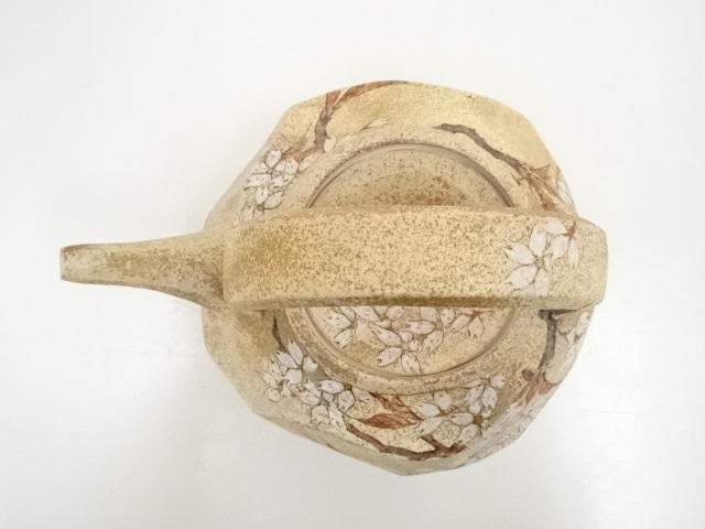 食籠　『嵯峨野窯　仁清写　撫子』　紫香　お茶道具　茶道　共箱　工芸品 食籠 『嵯峨野窯 仁清写 撫子』 紫香 お茶道具 茶道 共箱 工芸品
